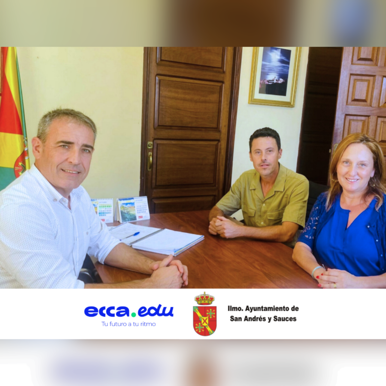 ecca.edu y el Ayuntamiento de San Andrés y Sauces firman su primer convenio para becar a estudiantes de formación reglada y no reglada