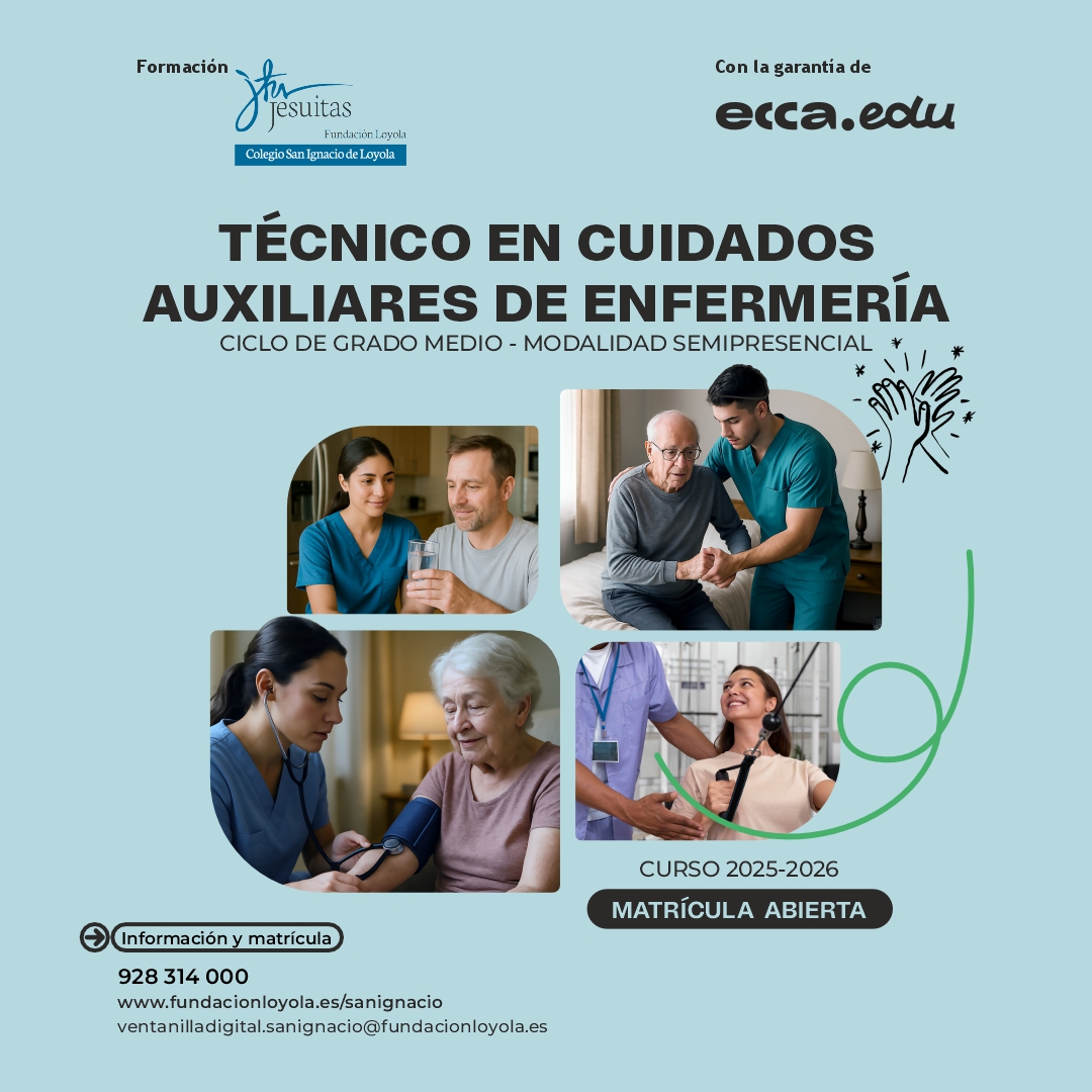 Abierta la matrícula para el ciclo de Técnico en Cuidados Auxiliares de Enfermería 2025-2026